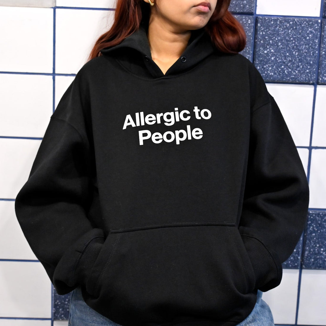Allergic to people Oversized Unisex Hoodie